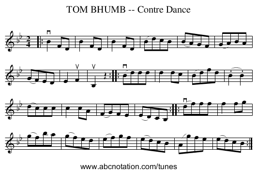 TOM BHUMB -- Contre Dance - staff notation