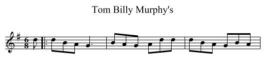 Tom Billy Murphy's - staff notation