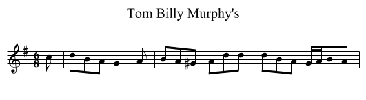Tom Billy Murphy's - staff notation