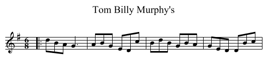 Tom Billy Murphy's - staff notation