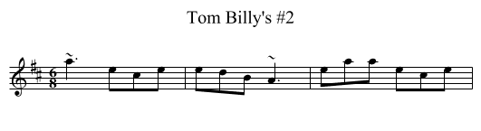 Tom Billy's #2 - staff notation