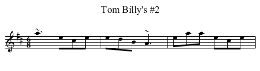 Tom Billy's #2 - staff notation