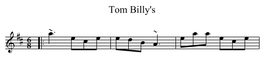 Tom Billy's - staff notation