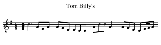 Tom Billy's - staff notation
