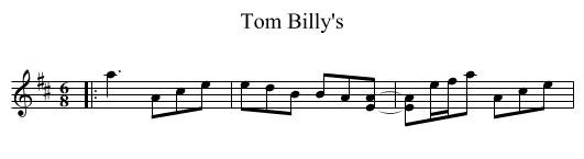 Tom Billy's - staff notation