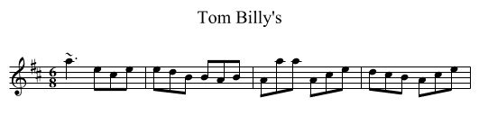 Tom Billy's - staff notation