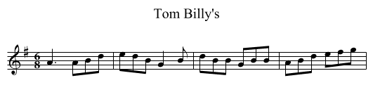 Tom Billy's - staff notation