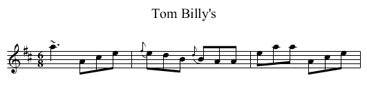 Tom Billy's - staff notation