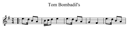 Tom Bombadil's - staff notation