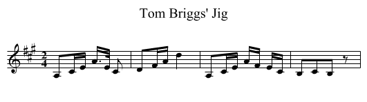 Tom Briggs' Jig - staff notation