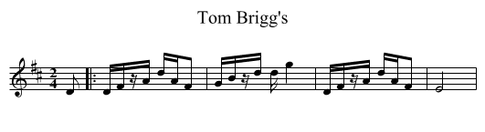Tom Brigg's - staff notation