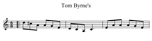 Tom Byrne's - staff notation
