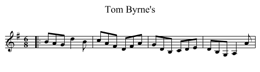 Tom Byrne's - staff notation