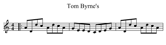 Tom Byrne's - staff notation