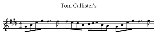 Tom Callister's - staff notation