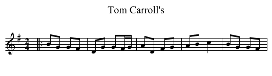 Tom Carroll's - staff notation
