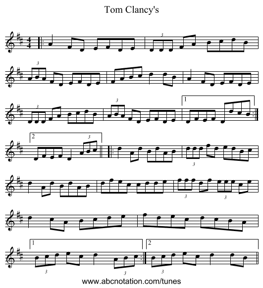 Tom Clancy's - staff notation