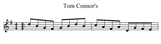 Tom Connor's - staff notation