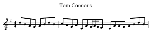 Tom Connor's - staff notation