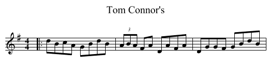 Tom Connor's - staff notation