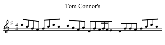 Tom Connor's - staff notation