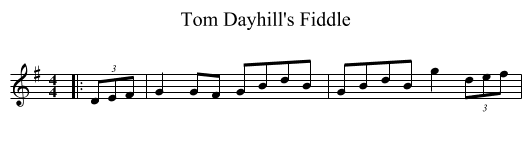Tom Dayhill's Fiddle - staff notation