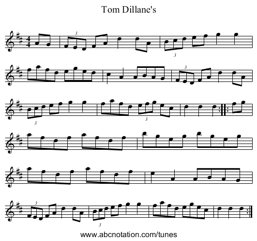 Tom Dillane's - staff notation