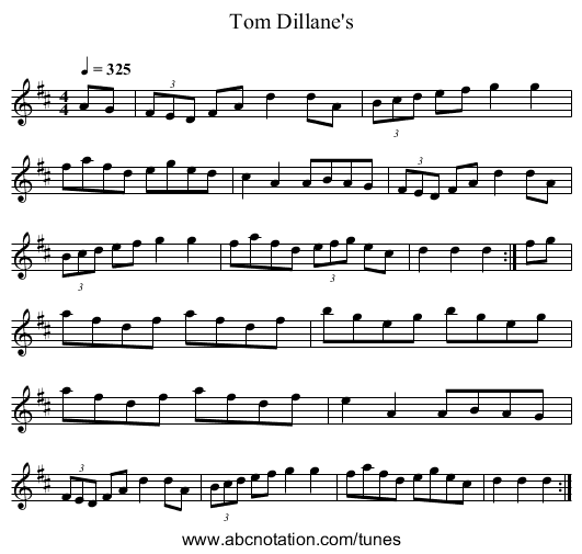 Tom Dillane's - staff notation