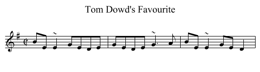 Tom Dowd's Favourite - staff notation