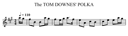 TOM DOWNES' POLKA, The - staff notation