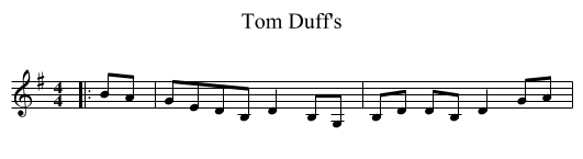 Tom Duff's - staff notation