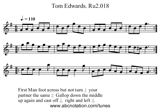 Tom Edwards. Ru2.018 - staff notation