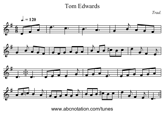 Tom Edwards - staff notation