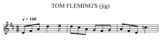 TOM FLEMING'S (jig) - staff notation