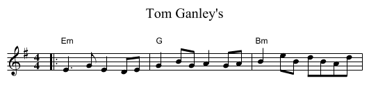 Tom Ganley's - staff notation