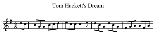 Tom Hackett's Dream - staff notation
