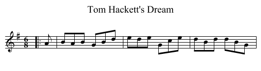 Tom Hackett's Dream - staff notation