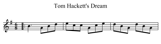 Tom Hackett's Dream - staff notation