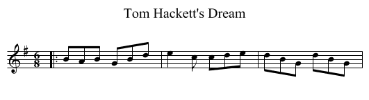Tom Hackett's Dream - staff notation