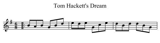 Tom Hackett's Dream - staff notation