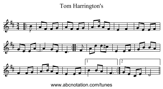 Tom Harrington's - staff notation