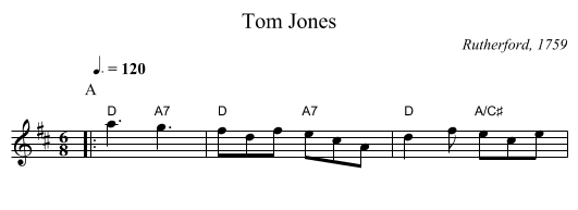 Tom Jones - staff notation