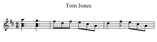Tom Jones - staff notation