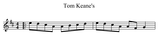 Tom Keane's - staff notation
