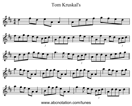 Tom Kruskal's - staff notation