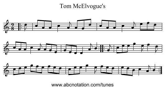 Tom McElvogue's - staff notation