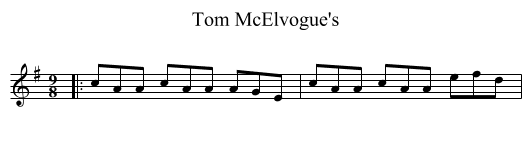 Tom McElvogue's - staff notation