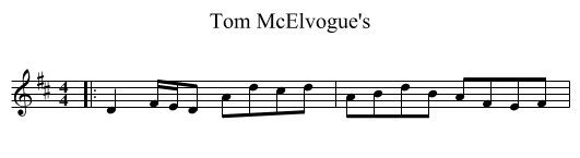 Tom McElvogue's - staff notation