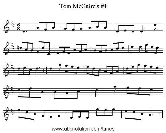 Tom McGuire's #4 - staff notation