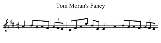 Tom Moran's Fancy - staff notation